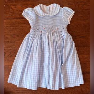 The Beaufort Bonnet Company Light Blue and White Smocked Dress